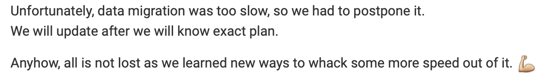 Vitess Movetables too slow